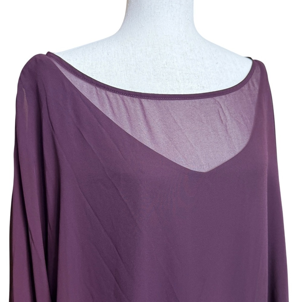 Sharagano Plus Size Gemmiferous Chiffon Dress. Raisin Size 22W #1438 NWT - Picture 2 of 10